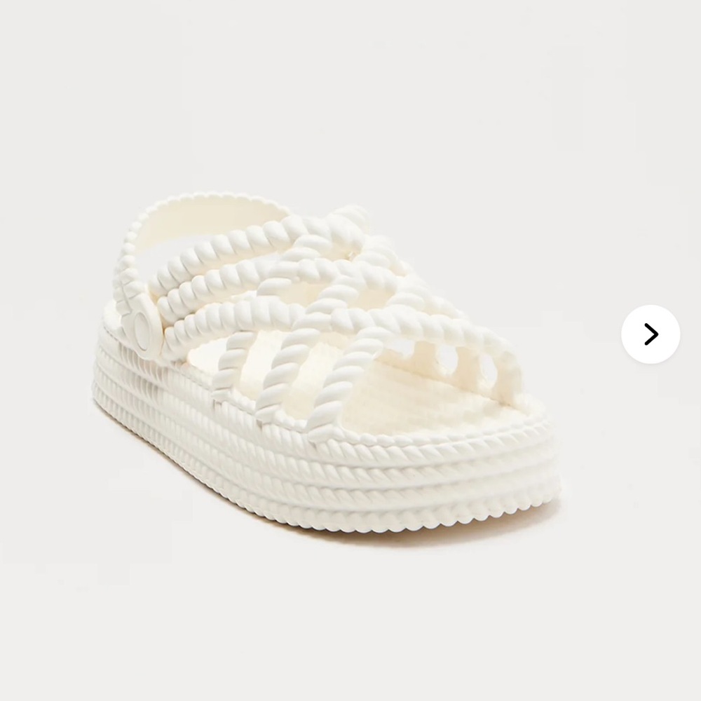 Jana Braided Platform Sandals - Cream